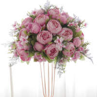 Arrangement de boules de fleurs artificielles rouges et violettes de luxe sur mesure, grandes décorations de centre de table et de table pour mariage