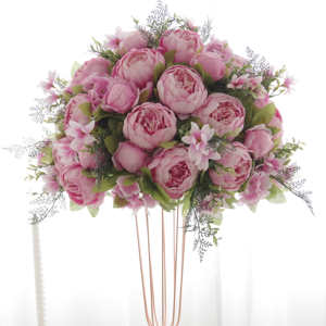 Arreglo de Flores Artificiales Rojas y Púrpuras de Lujo Personalizado, Centros de Mesa Grandes para Bodas y Decoraciones para Mesas - Product Image 4