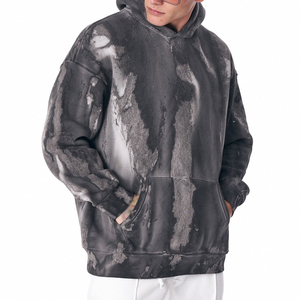 Felpa con Cappuccio Personalizzata in Cotone 100% - <span class=keywords><strong>Design</strong></span> Oversize Tie-Dye con Tasca, Taglie Grandi - Product Image 2
