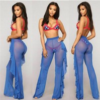 SFY736 2025 Pantalon sexy transparent tendance pour femmes, pantalon moulant sexy, superposition en maille, pantalon large, pantalon pour femmes, sexy