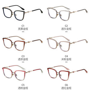 Nuevas monturas de gafas con filtro de luz azul, de metal TR90, estilo ojo de gato, montura completa, unisex, diseño moderno y a la moda para uso diario. - Product Image 1