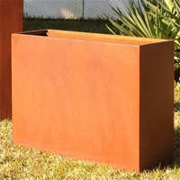 Sculpture ornementale personnalisée en acier corten, grand pot à fleurs