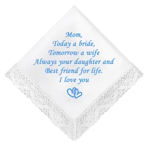 Pañuelos de Encaje Personalizados al por Mayor para Bodas, Pañuelos para la Novia para <span class=keywords><strong>Regalar</strong></span> <span class=keywords><strong>a</strong></span> Mamá, Papá y <span class=keywords><strong>a</strong></span> los Suegros, Regalos con Mensajes de Bendición - Product Image 4