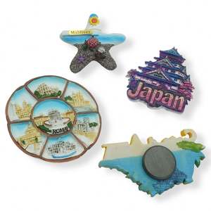 Aimant de réfrigérateur en résine 3D personnalisé, souvenirs touristiques de différentes villes et pays - Product Image 1