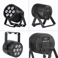 Projecteur LED Par Slim en Alliage d'Aluminium DMX512 7x12W RGBWA UV 6-en-1 Étanche IP65 pour Éclairage Scénique