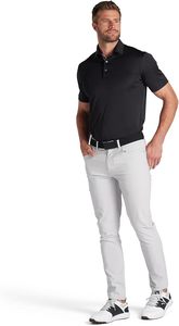 Polos de golf de rendimiento para hombre, camisas estampadas de manga corta que absorben la humedad de secado rápido, tela a rayas decorada con botones, LICRA de seda - Product Image 3