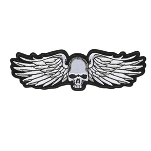 Tùy Chỉnh <span class=keywords><strong>Skull</strong></span> Mặt Huy Hiệu Vá Máy Tính Thêu Thiết Kế Sắt Trên Biker Vá Cho Áo Khoác Phụ Kiện May Mặc - Product Image 4