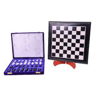 กระดานหมากรุกหินอ่อนสีดำขัดเงา12 "พร้อมหมากรุก2ชิ้นวัสดุหิน - Product Image 5