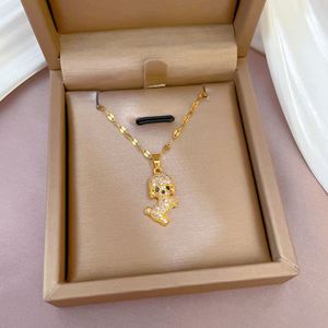 Collar de Acero Inoxidable Chapado en Oro de 18k con Zirconia para Perros, Cadena de Clavícula, Colgantes para Cachorros - Product Image 4
