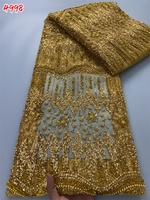 4998 Kalume Nouveauté Tissu en dentelle française à perles pour robe de mariée, dentelle filet africaine nigériane à sequins, luxe haute qualité