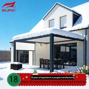Pergola bioclimatique motorisée de luxe pour jardin, fabrication OEM en usine, 3x3, 3x4, 4x4, 6x4 m, toit de patio en aluminium pour extérieur - Product Image 1