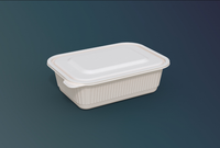 Boîte alimentaire moderne pour mariage, 750 ml, en amidon de maïs avec couvercle, résistante aux chocs, compostable, pour le transport de repas au bureau ou lors de fêtes