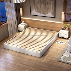 OEM Custom Platform Bed <b>Frame</b> Factory <b>Cheap</b> Price Modern Panel MDF Wood Slat Base Hotel Bed Wholesale Furniture Manufacturer - Product Image 5