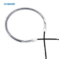 Élément chauffant rond flexible en fibre de carbone à infrarouge lointain, tube chauffant électrique pour four 220V 1100W 1200W