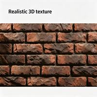 Künstlicher Stein Rotbraune Faux-Ziegel 3D-Textur Leichtgewichtig für Café-Gästehaus-Fassade und Wohnzimmer-TV-Akzentwand