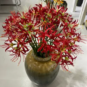 ดอกไม้ปลอมสีแดงแมงมุมลิลลี่ดอกไม้ประดิษฐ์ผลิตจากจีนขายส่ง