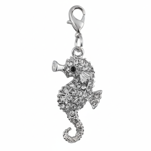 Ciondolo a forma di cavalluccio marino con cristalli di strass per la creazione di gioielli e accessori - Product Image 1