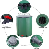 Réservoir d'eau liquide en PVC pliable de jardin robuste Bâche en PVC pliable portable Baril de pluie Regentonne