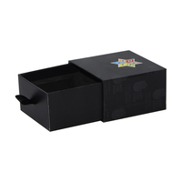 Boîtes d'emballage personnalisées en carton rigide noir mat avec tiroir coulissant 1000 GSM pour concentré carré de 5 ml, crème cosmétique pour le visage