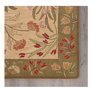 Nueva llegada de alfombras personalizadas hechas a mano de lana con mechones artesanos bordados alfombra de suelo Floral directo del proveedor de fábrica de La India - Product Image 3