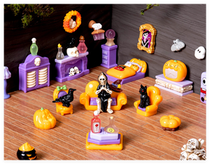 Bottiglia <span class=keywords><strong>di</strong></span> medicina <span class=keywords><strong>di</strong></span> candela <span class=keywords><strong>di</strong></span> Halloween tappeto frigo struttura cuscino TV Lam sedia divano in resina casa delle bambole <span class=keywords><strong>mobili</strong></span> in miniatura - Product Image 5