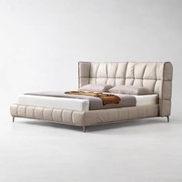 Nouveau design de lit de luxe en acier enduit de poudre pour maison Super Weight Lits personnalisés Ensembles de chambre à coucher rembourrés