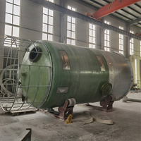 Tanque de Almacenamiento de Productos Químicos de Fibra de Vidrio FRP GRP Hecho a Medida con Bomba, Fuerte Anticorrosión, Larga Vida Útil, Volumen de 1000-200000L
