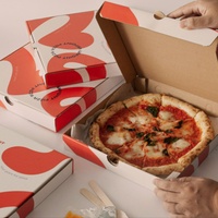 Boîtes à pizza en carton ondulé imprimées sur mesure, rectangulaires, pliables, emballages alimentaires avec logo
