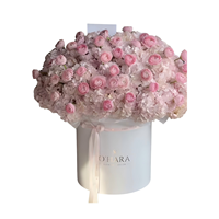 Luxe Énorme Rectangle Fleuriste Affichage Ruban Poignée Carton Papier Rose Boîtes D'emballage pour Roses Personnalisé Longue Boîte À Fleurs