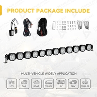 Barre lumineuse LED modulaire connectable de 50 pouces, couleur ambre, pour toit, conduite tout-terrain, voiture, UTV, SXS, 4x4, Gladiator, Bronco, Can-Am Maverick X3
