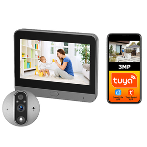กล้องออดอัจฉริยะ Tuya Smart Doorbell 3MP WiFi พร้อมช่องมองภาพ 166 องศา °   เครื่องดูวิดีโอดิจิตอล หน้าจอ LCD 4.3 นิ้ว กล้องออดพร้อมแบตเตอรี่ 5000mAh - Product Image 1
