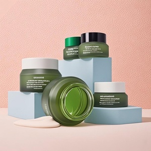 15g 30g 50g 100g Slant Glass Jar Inclined Slope Shoulder Cream Container Cosmetics Empty Matte Frosted Green Glass Cream Jar - Product Image 1