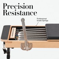 Machine de Pilates pliable réglable en hauteur avec pieds en fer et cadre en bois d'érable massif, avec logo de marque personnalisé gratuit