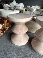 Table basse colonne en pierre rose naturelle moderne avec design intégré pour tables à thé/tables d'appoint dans les villas et les hôtels
