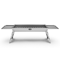 Grill de camping pliable avec logo personnalisé, contrôle tactile, sécurité flamme, en acier inoxydable 304, grande surface de cuisson