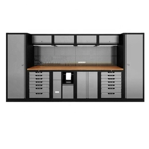 Grande banco da lavoro per Garage nero rimovibile/per armadio portautensili combinato in acciaio per officina