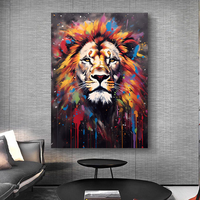 Affiche d'art imprimée en couleur moderne nordique Lion Tigre Gorille Ours Décoration de maison personnalisée Peinture d'animaux sur toile