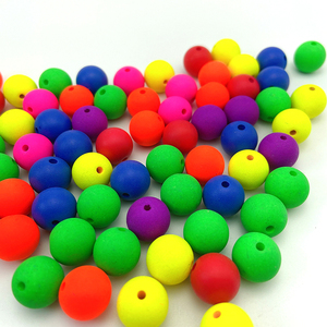 โรงงานขายส่งพลาสติกนีออนยางลูกปัดอะคริลิคผสมสีรอบลูกปัดสำหรับเครื่องประดับ Diy ทำสร้อยข้อมือ - Product Image 4