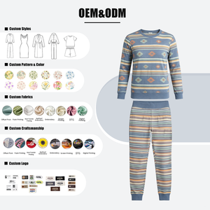 Conjuntos de Pijamas Familiares a Juego OEM y ODM, Ropa de Bambú para el Hogar, Fabricación de Conjuntos de Ropa para Toda la Familia - Product Image 5