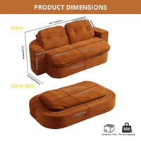 Canapé-lit sectionnel convertible moderne en tissu rembourré pour chambres à coucher
