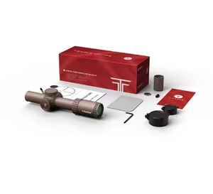 Alcance de visión marrón rojizo, iluminador de tácticas de caza de aleación de aluminio portátil, alcance IR de 30mm de largo alcance de vidrio ajustable - Product Image 6