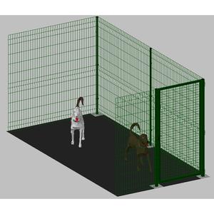 Modulo Aggiuntivo per Recinto per Cani 200x400x172 cm in Ferro Zincato e Verniciato Verde - con Bulloni per Pali - Product Image 1