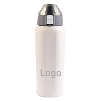 Bouteille d'eau en acier inoxydable 304 à double paroi isolée sous vide, gourde de voyage avec poignée de transport pour les activités de plein air