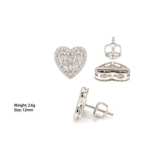 Boucles d'oreilles clous en argent sterling 925 avec diamants VVS et moissanite, certifiées GRA, testées, prix de gros Kaleido, pour hommes - Product Image 6