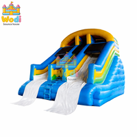 Toboggan aquatique gonflable géant pour enfants et adultes, usage commercial, toile en PVC de 0,55 mm, résistant aux chocs, taille/couleur personnalisable, garantie 3 ans
