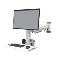 Support d'écran industriel Meisonic T8-GA01KB, capacité 20 kg, avec bras articulé pour écran LCD, support de table de travail en métal, plateau pour écran d'ordinateur et clavier