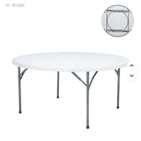 Tables rondes pliantes en plastique de 60 pouces pour événements, fêtes, mariages, extérieur, vente en gros
