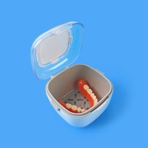 Contenitore per protesi dentaria scatola di pulizia contenitore contenitore per protesi dentaria per qualsiasi protesi completa e parziale trasparente - Product Image 4