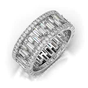 Bague Cocktail F556 en Argent 925 avec Cristaux et Strass Sertis en Canal, Bijou Géométrique pour Femme, Idéal pour les Fêtes - Product Image 6