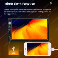 Autoradio universel MEKEDE MP5 7 pouces HD 2 Din avec Mirror-Link, Bluetooth, USB, carte TF, FM, AUX, SWC, image de recul